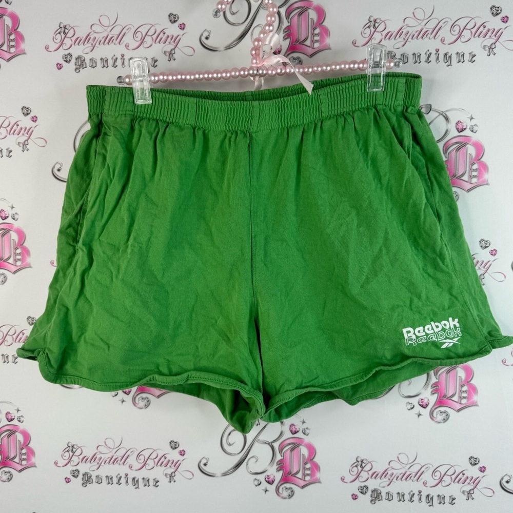 Reebok shorts green stretchy waistband Women's Vibrant Green Athletic Shorts